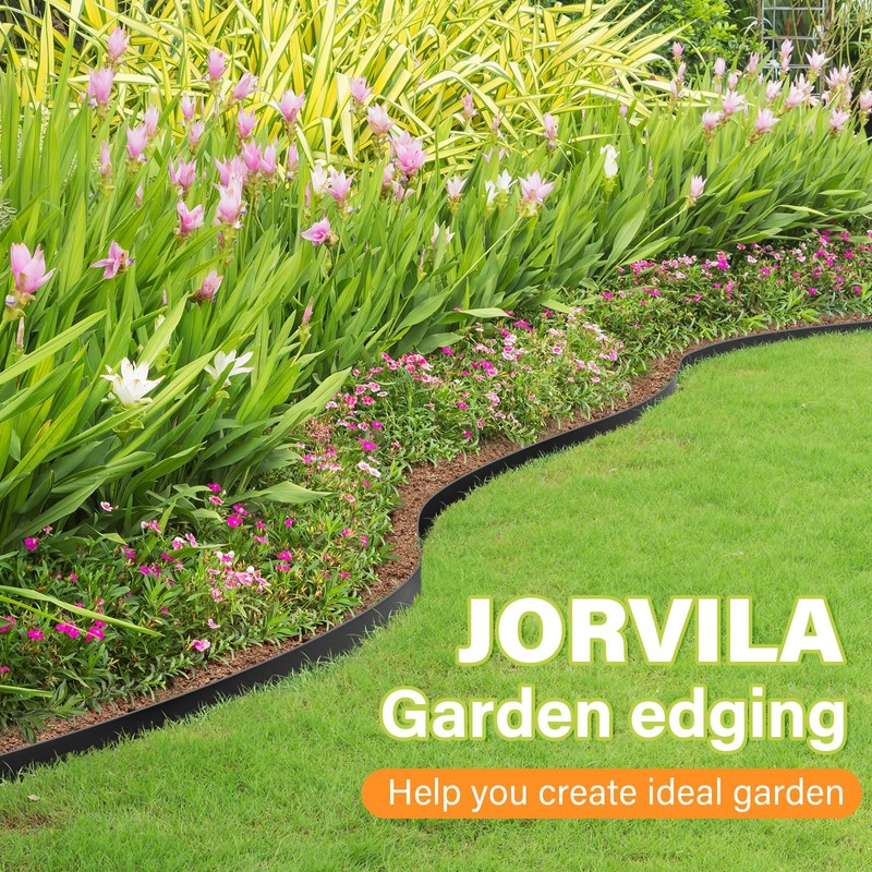 Jorvila Landscape Edging, 1.5" x 60' Plastic Garden Edging with