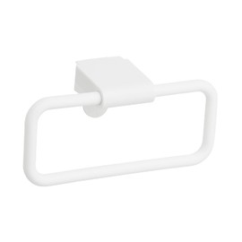 Door-mounted Hook Towel Ring, Total Length 18 cm (Drying Width 16 cm), Load Capacity 1 kg, White
