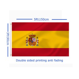 Large Spain Flag, 3X5Ft Spanish Banner Decor, Indoor Outdoor Decoration For Yard