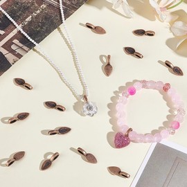 PH PandaHall Tibetan Style Pendants 21 x 8 mm Small Leaf Necklaces Pendants for Jewellery Crafts Red Copper Pack of 50