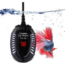 FREESEA Aquarium Fish Tank Heater: 50W Small Submersible Turtle Heater with Adjustable Temperature External Controller for Betta | Saltwater | Freshwater | 1-10 Gallon Small Betta Fish Tank Heater with Thermometer Mini Submersible Aquarium Heater - Speci