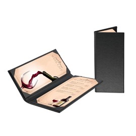 Leather Menu Holder Water Proof Dinner Menu Cover Holder for Restaurant,Hotel,Bar,Cocktails Menu Covers 4.25 x 11 inches,2 Views,3 Packs