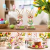 COCHIE Easter Bunny Decorations, Stand up Wooden Bunnies Easter Table