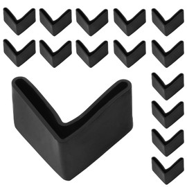 Auvotuis 16 PCS Rubber Angle Iron Caps 1-1/2inch/40mm, L Shaped Furniture Angle Iron Leg Foot Cover Bed Frame End Caps Furniture Pads Protector for Shelf Rack Bed