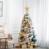 DTYDECLE Christmas Tree Star Topper, Xmas Glittered Gold Hollow Star