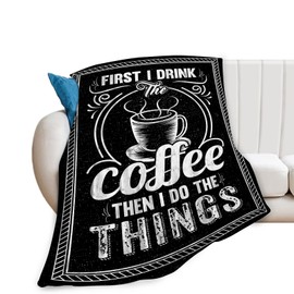 Coffee Blanket Gifts for Girls Boys Soft Warm Plush Coffee Cafe Throw Blanket Flannel Fleece Fuzzy Coffee Blanket for Kids Lover Bed Couch Living Room Decor 50"X40"