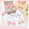 Tondiamo 6 Pairs Coquette Bow Earrings for Women, Pink Bow