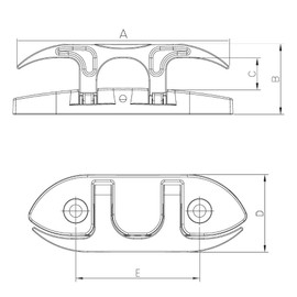White Water 53071S Stainless Steel Folding Cleat 4-1/2"