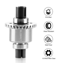 GLOBACT Full Metal Assembled Oil Filled Differential 30T 0.8Mod for ARRMA 1/18 Granite GROM 1/14 Typhon GROM 1/16 Mojave GROM RC Truck Upgrade Parts Replace ARA311193 (2PCS)