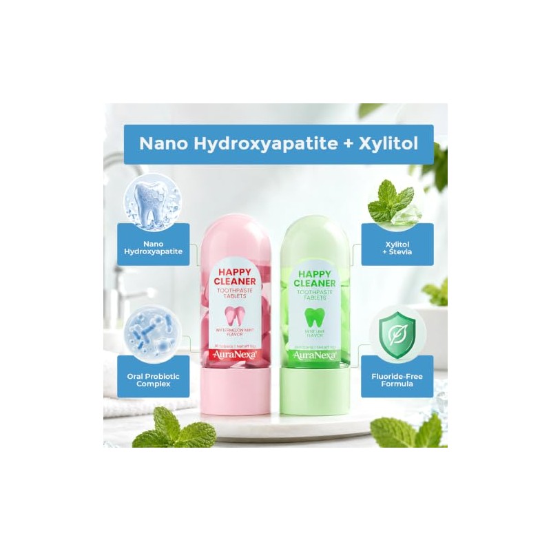 Whitening Toothpaste Tablets – Remineralizing Nano Hydroxyapatite Chewable Toothpaste with