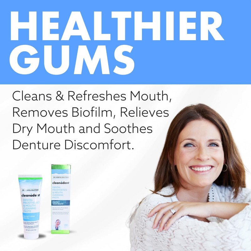 Dr. B Dental Solutions Cleanadent Denture and Gum Toothpaste, ADA
