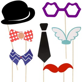 Kissral 89 Pcs Photo Booth Props, Assorted Design Funny Party Photo Props Selfie Props Decoration Accessories with Stickers for Party/Birthday/Wedding
