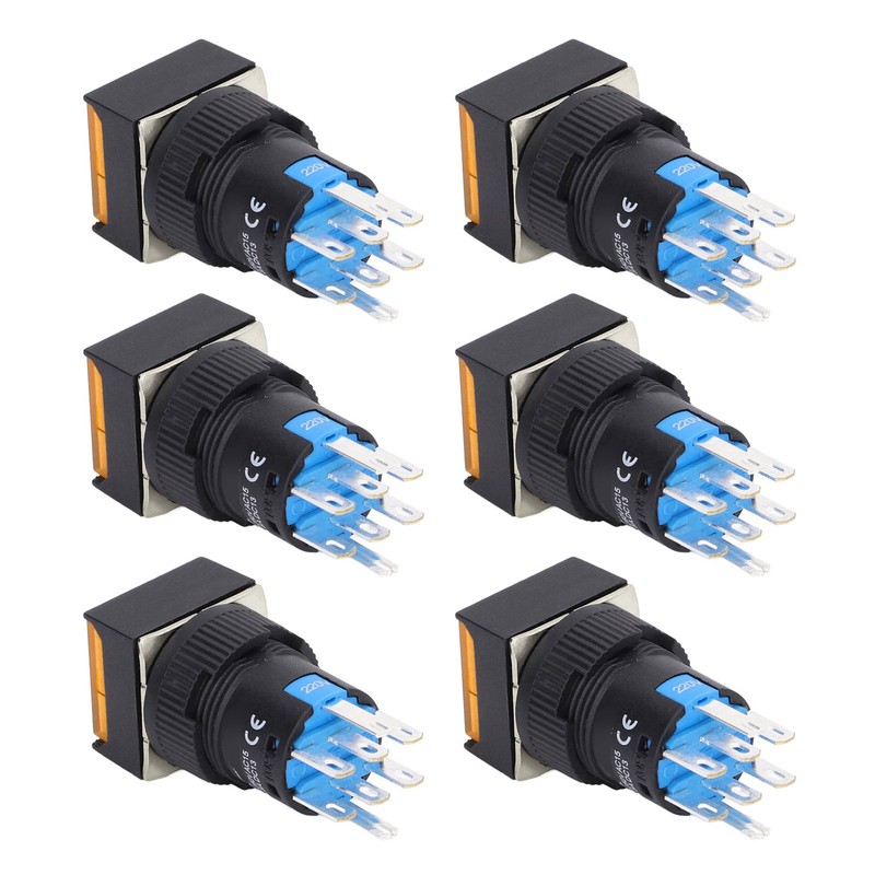 25Pcs Squares Push Button Switch 8 Pin Self Locking Switches