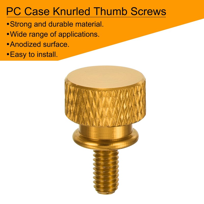 sourcing map 12pcs M4x8mm Knurled Thumb Screw Computer Case Threaded