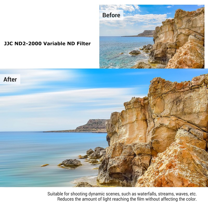 JJC 55mm ND Filter ND2-2000 VND Variable Neutral Density Fader