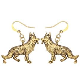 DALANE Zinc Alloy German Shepherd Earrings Dangle Pets Puppy Jewelry Gifts for Women Girls Kids, Zinc, No Gemstone