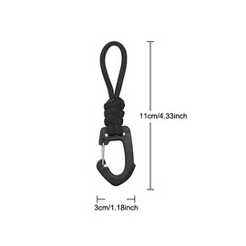 SquEqu 4 Pack Paracord Keychain Carabiner Clip Finger Strap 4 Inch Short Paracord Lanyard Key Keeper Belt Look Key Ring Holder Small Wrist Lanyards for Wallets Keys Whistle Tactical Backpack Outdoor