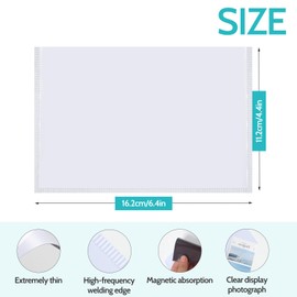 18 Pack Magnetic Picture Frame, Magnetic Photo Frames for Refrigerator 4x6”, Magnetic Frame High Definition Show Photos, Picture Magnets for Refrigerator, Metallic Surfaces, Cabinet(White Border)