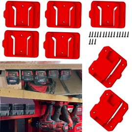 SZWJT-LV 5pcs Battery Holder for Milwaukee M18 18V Batter&2pcs Tool Holders for Milwaukee M18 Battery Drill and Screws