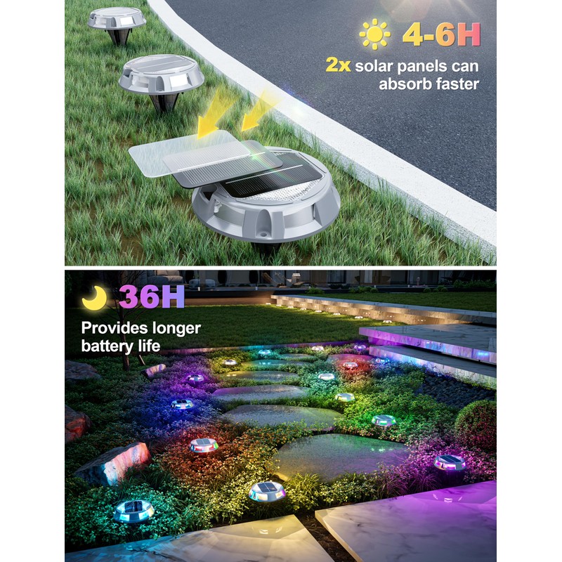 VOLISUN Solar Driveway Dock Deck Markers Marine Lights 12 Pack,9