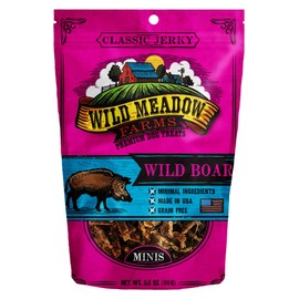 Wild Meadow Farms - Classic Wild Boar Minis - USA Made Soft Jerky Training Treats for Dogs
