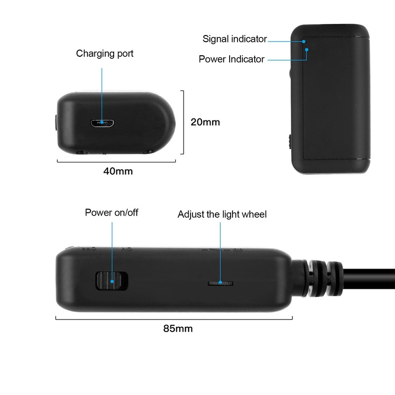 6LED HD Endoscope 5.5MM Wireless WiFi Inspection Camera IP67 Waterproof