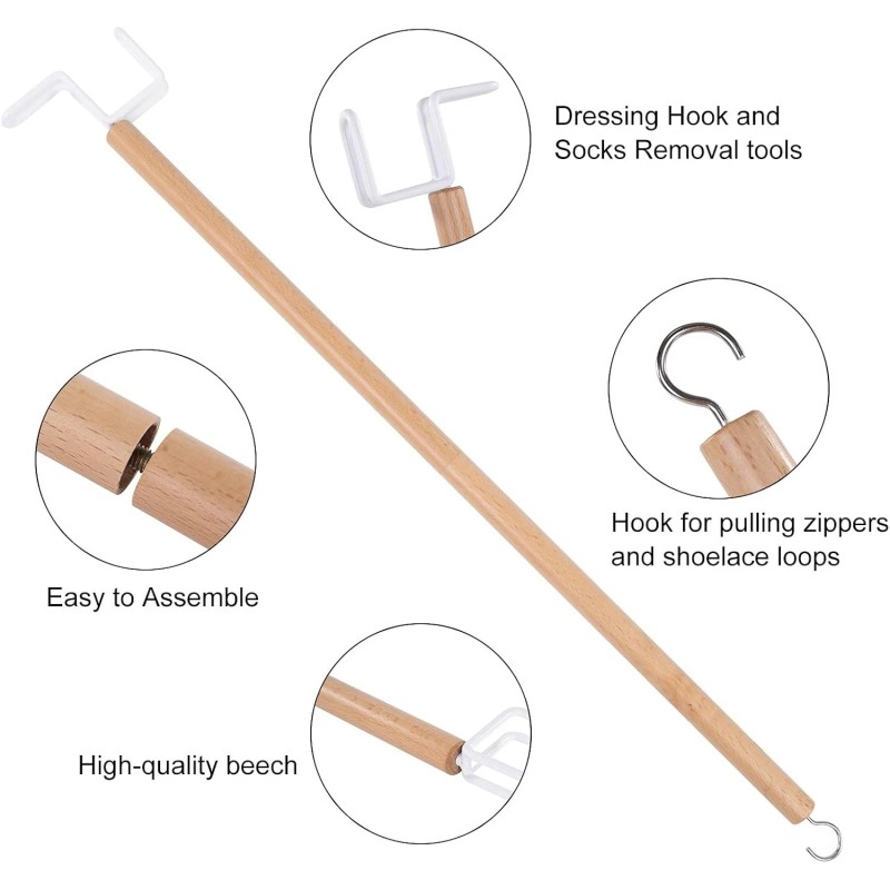 BTideas 27" Dressing Stick & Sock Remover Tool Aid