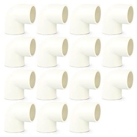 ERGAOBOY 15Pcs 20MM 1/2" PVC 90 Degree Elbow Coupling Pipe Fittings, Pipe Socket Fittings, for Home or Industrial