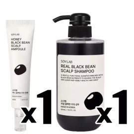 Soylab 앰플1 + 샴푸1 [소이랩] 리얼블랙빈 탈모완화 두피앰플1 + 두피샴푸1 Ampule 1 + Shampoo 1 [Soylab] Real Black Bean Hair Loss Relief Scalp Ampule 1 + Scalp Shampoo 1