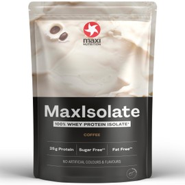 MaxiNutrition 100% Whey Premium-Proteinisolat Coffee 1KG, 84% Eiweiß, ohne künstliche Aromen, Eiweißpulver aus 100% Molke, 33 Protein-Shakes à 25g Eiweiß, low carb, low sugar , inkl. Vitamin B6