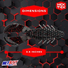 NetBait HexTek Supercharged with BAITFUEL 3.5'' The Rascal - Black Red Flake