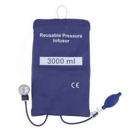 3000ml Pressure Infuser Bag with Pump and Metal Gauge for Fluid Blood Quick Infusion Blue