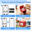 Gaguusu AI Mini Thermal Sticker Printer with Screen, Voice-to-Image for