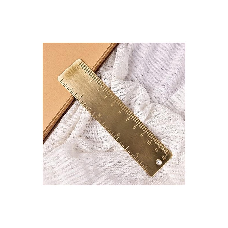 Brass Mini Measuring Tool Set - Gold Drawing Ruler, Metal