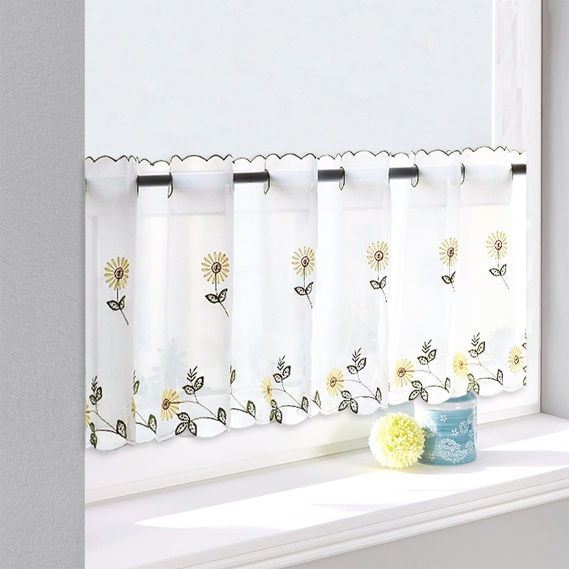 Disnace Voile Bistro Curtain 43 x 175 cm Privacy Curtain