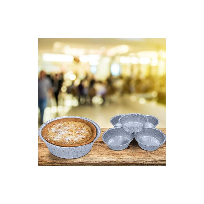 Sunrise Packaging 50 x Round Aluminium Foil Pukka Pie Dishes