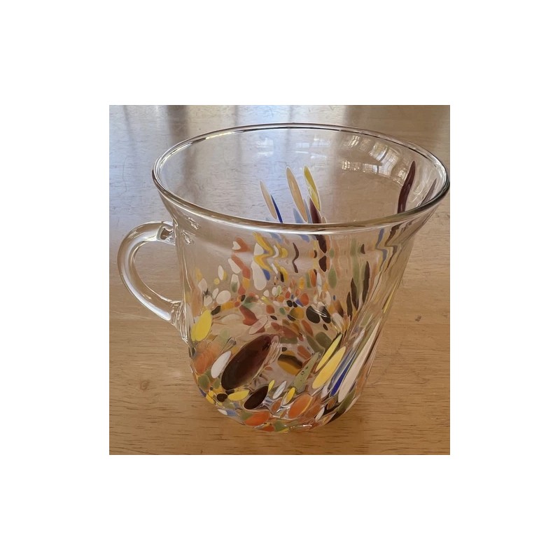 Murano NEW Murano Confetti Studio Art Glass Mug Hand Blown