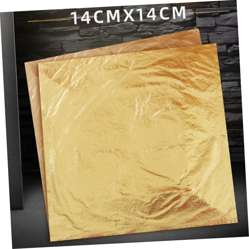 STOBOK 100pcs Imitation Gold Foil Paper for Arts and Crafts