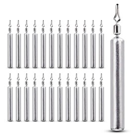 AMYSPORTS Lead Shot Fishing Weights Tackle Drop Saltwater Weight Sinker Fishing Lead Drop Fishing Sinker Shot Cylinder Removable 25pcs 1/8oz