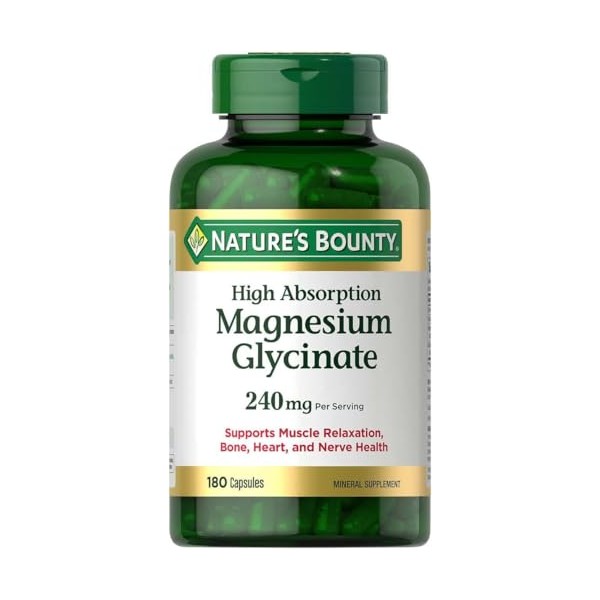 Nature's Bounty High Absorption Magnesium Glycinate 240mg 180 Capsules