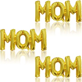 HADCKJA Letter Balloons Golden Mom Balloons Mother's Day Balloons Conjoined Mom Foil Balloons for Mother's Day Themed Party Happy Mother's Day Party Supplies Decorations Party Sets-3 PCS