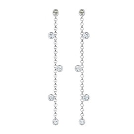 Elli Women's Earrings with Crystals 925 Sterling Silver, Sterling Silver, Crystal