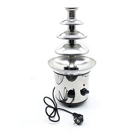 4-Tier Chocolate Fondue Fountain, Stainless Steel Luxury High Quality Chocolate Waterfall Fountain Machine Perfect For Party, Wedding Decor