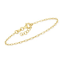 Pure Collection by Ross-Simons Italian 1.6mm 18kt Gold Vermeil Mini Paper Clip Link Bracelet. 7.5 inches