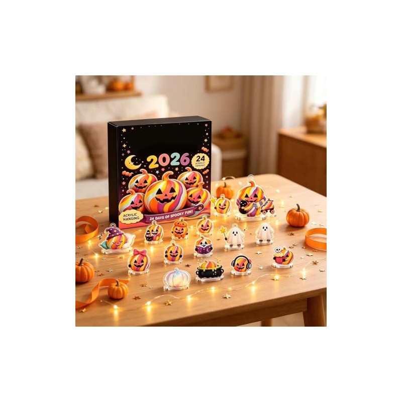 2026 Halloween Countdown Calendar, Reusable Miniature Pumpkin Set, Gift