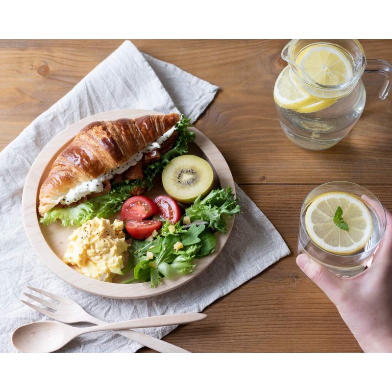 Taffeta Rim Plate, 9.1 inches (23 cm), Hard Maple