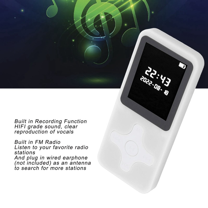 MP3 Player Bluetooth 5.0 1.77in LCD Screen Portable HiFi Music