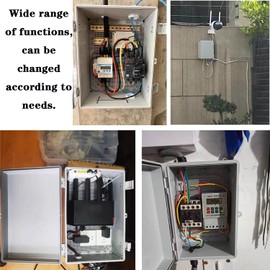 ADYAWEN Junction Box, Waterproof Plastic Enclosure for Electrical Project, Hinged Grey Cover, Includes Mounting Plate and Wall Bracket,Waterproof Box,Project Box…… (Grey lid, 210mmx130mmx110mm)