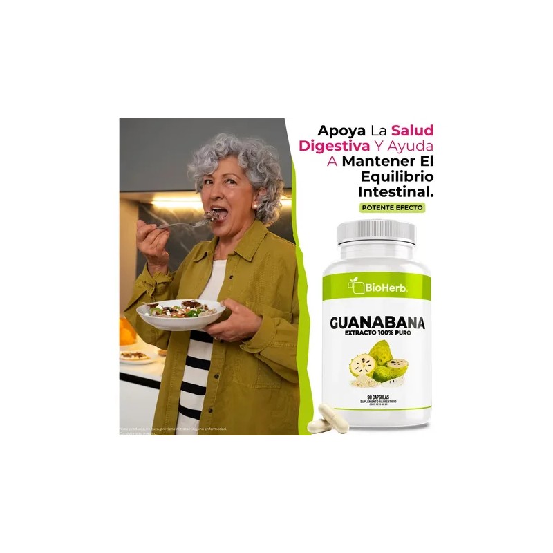 Guanábana Extracto 100% Con 90 Capsulas Para 45 Dias 90