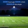 ISUERFY 300W LED Flood Light Outdoor with Plug, 36000LM Ultra